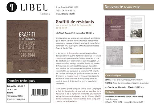 Graffiti de r&eacute;sistants sur les murs du fort de Romainville, 1940-1944