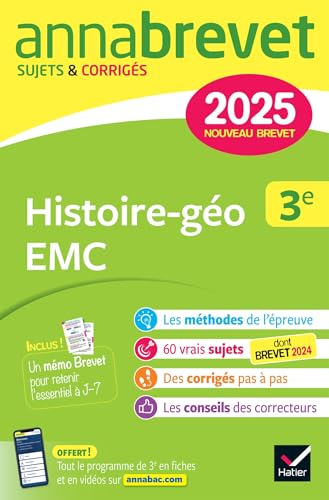 Annabrevet, Histoire g&eacute;o, enseignement moral et civique 3e / 2025