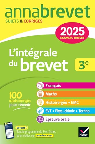 Annales Annabrevet 2025 L'int&eacute;grale du brevet 3e